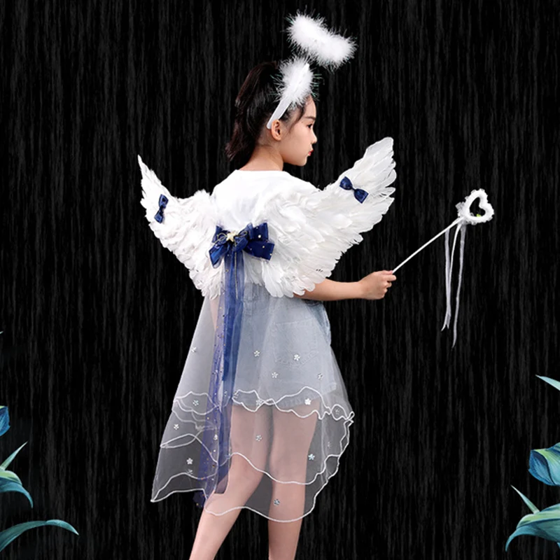 

Feather Angel Wings Wings with Bowknot Cloak Angel Wings Costume Angel Cosplay Costume Halloween Wings Girl Gift wings costume