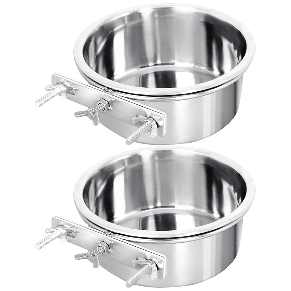 

2 Pcs Dog Food Bowl Pet Puppy Cat Multifunction Convenient Supply Basin Stainless Steel Household Kitten Water Bowls