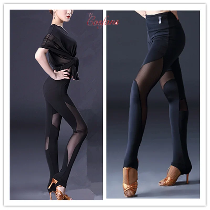 

Latin Dance Pant For Ladies Cha Cha Black Trousers Woman Black Tight Pants Dancer Cha Cha Latin Practice Wear Modern Dancing Clo