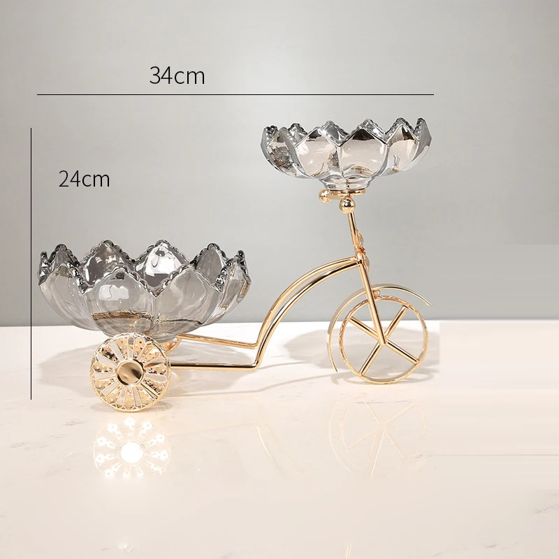 Европейская хрустальная стеклянная тарелка с фруктами велосипедный орнамент