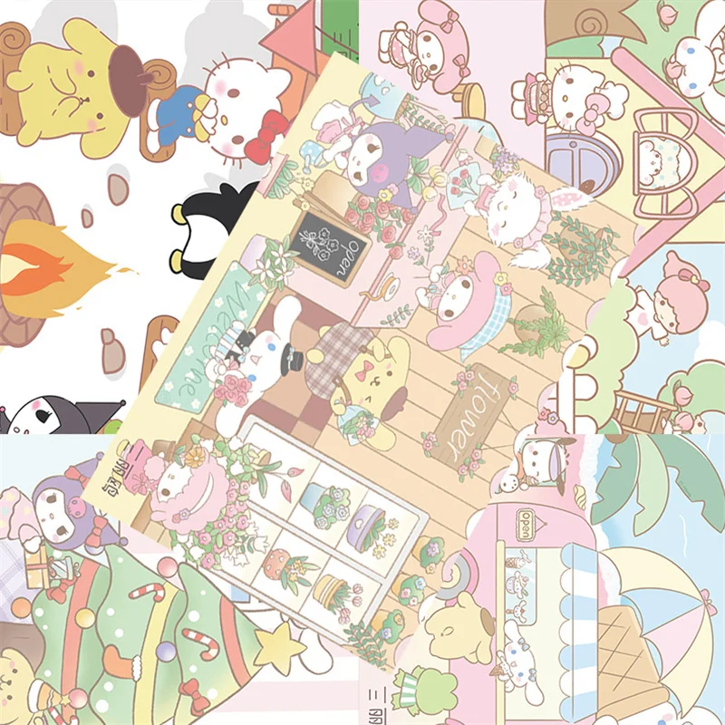 

8 шт./набор, декоративные картины Sanrio Kuromi Cinnamoroll My Melody