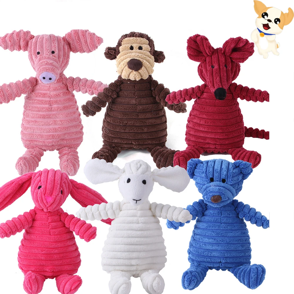 

Fun Pet Toy Monkey Shape Corduroy Chew Toy For Dogs Puppy Squeaker Squeaky Plush Bone Molar Dog Toy Pet Training Dog Accessories