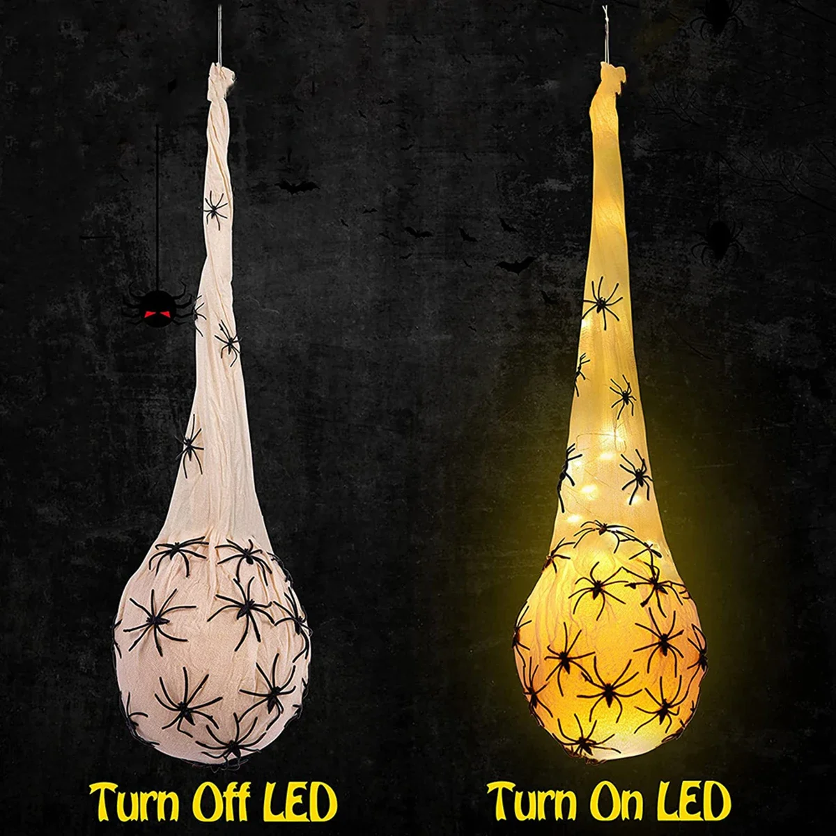 Светящееся яйцо в виде паутины украшение на Хэллоуин светящиеся мешки