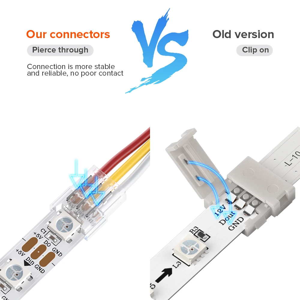 WS2812B FCOB прозрачный соединитель крышки паяльника 12 шт. с проводом 15 см WS2811 WS2815 DIM CCT