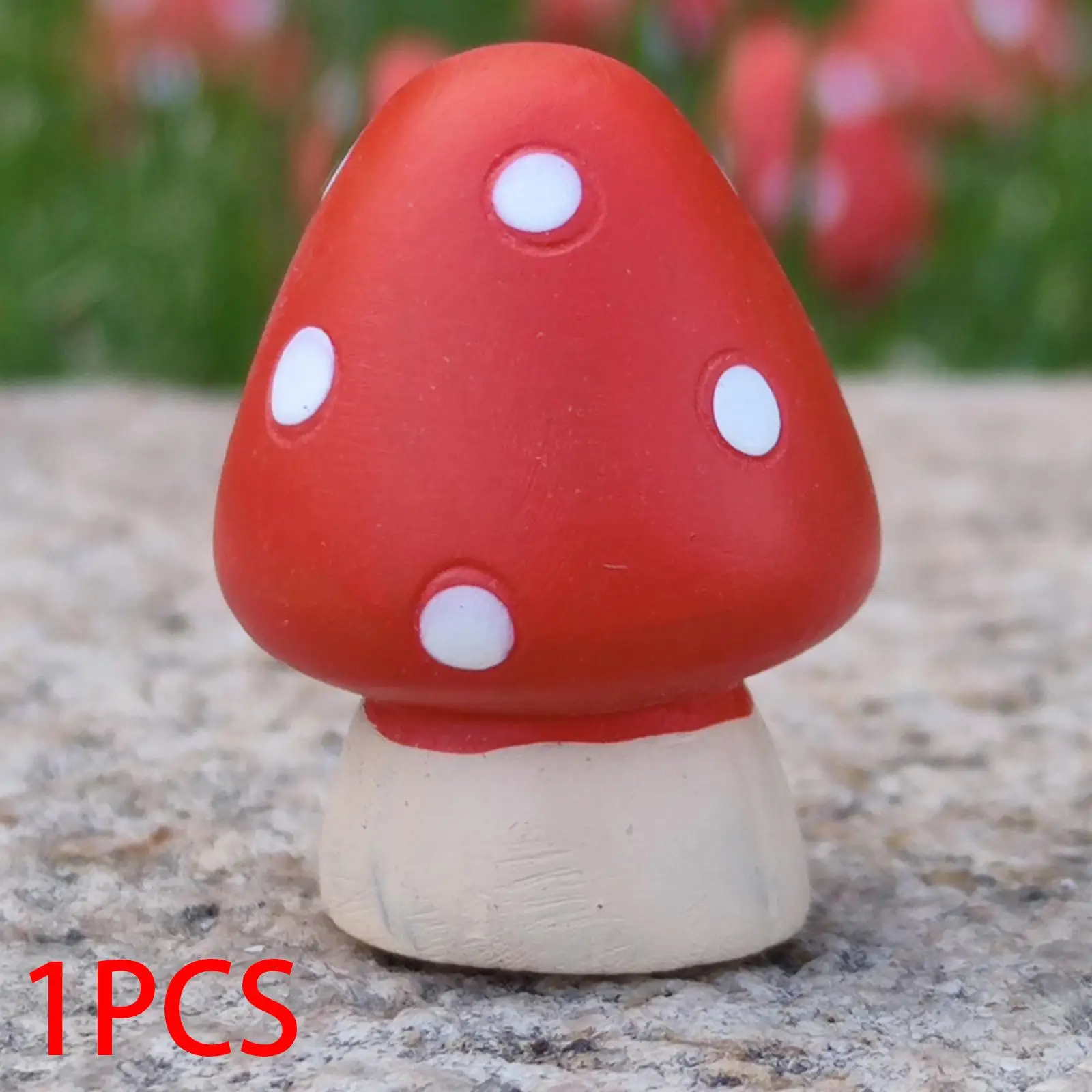 

Miniature Red Mushroom Fish Tank garden Aquarium Handmade Cute Mushroom