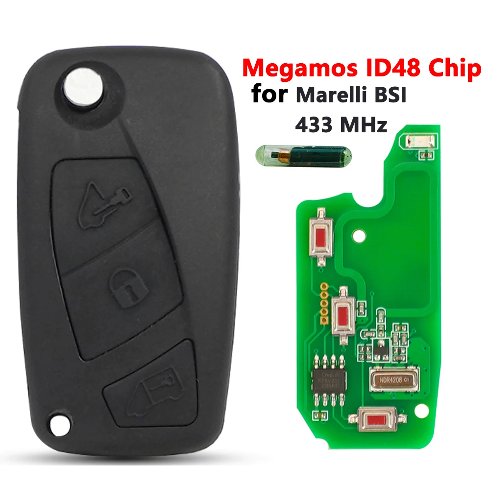 Пульт дистанционного управления XNRKEY 2/3 для автомобиля, чип Megamos ID48 433 МГц для Fiat Bravo Linea Stilo Punto Ducato Ypsilon ежедневный Peugeot Boxer