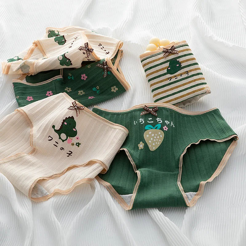 

2022 Autumn Briefs 6Pcs/Set Dinosaur Underwear Girl Comfortable High-quality Cotton Panties Cartoon Briefs Breathable Underpanty