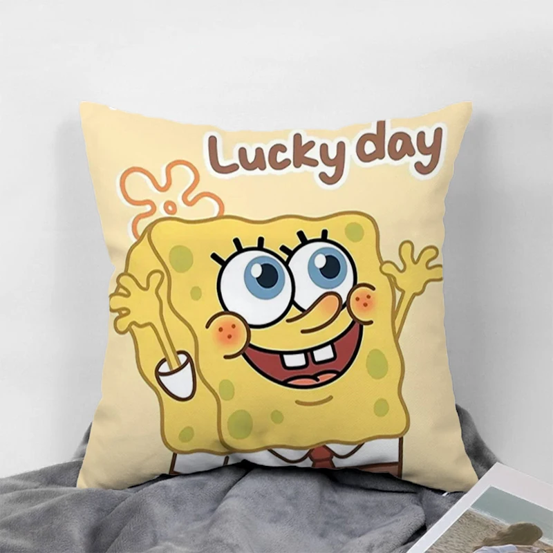 

Sponge-bobs Cushion Cover 40x40cm Pillow Cases Decorative Pillows Covers Cushions Pillowcase Fall Decor Modern Home Decoration