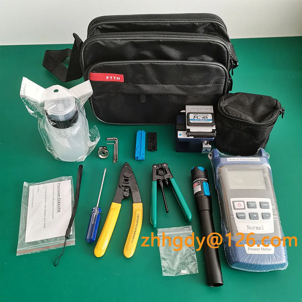 FTTH Cold Splicing Tool Kit Fiber Tool Kit FC-6S Fiber Cleaver Pen Optical Power meter