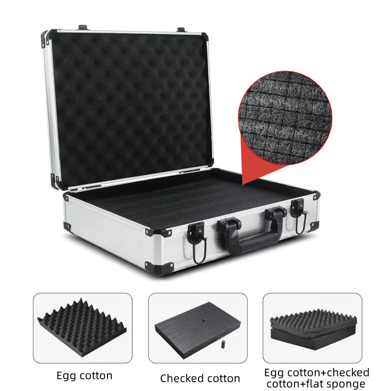 Portable Aluminum Toolbox Safety Equipment ToolBox Instrument box Storage Case Suitcase Impact Resistant Case With password lock