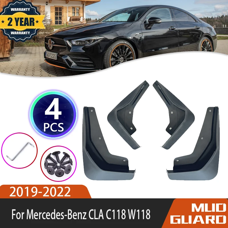 

4 Piece Set Of Car Fender For Mercedes Benz CLA C118 W118 2019~2022 Fender Splash Fender Automobile Trim Panel Car Accessories