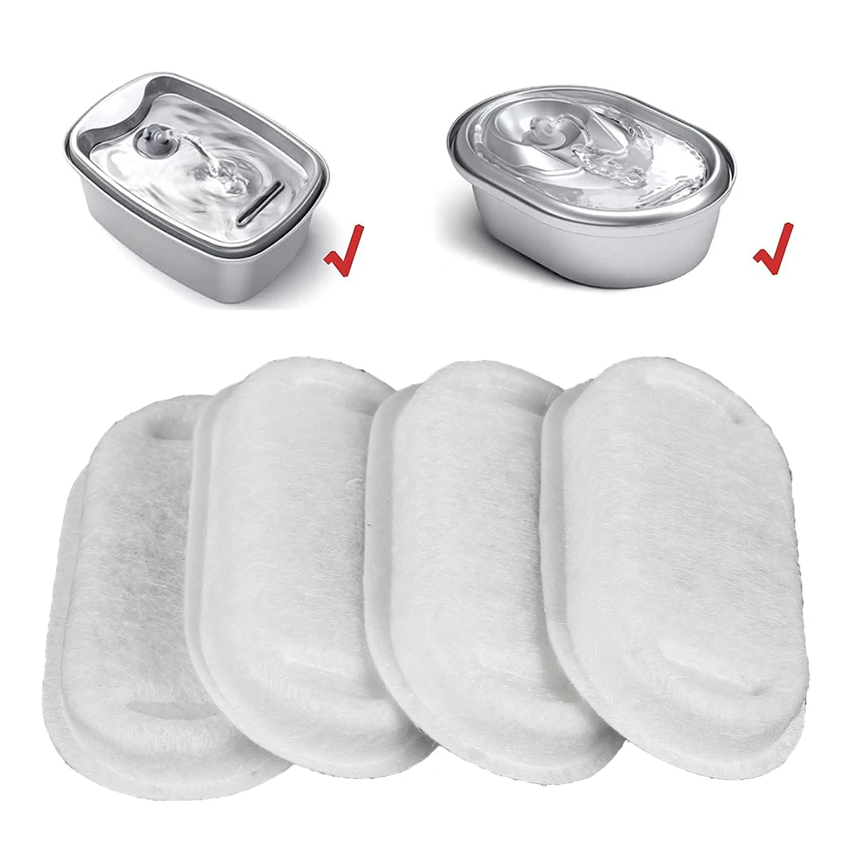 

4 pcs pet Water Fountain Filter with 4pcs Sponges Activated Carbon Replacement Filters Water Charcoal Dispenser for Cats Dogs