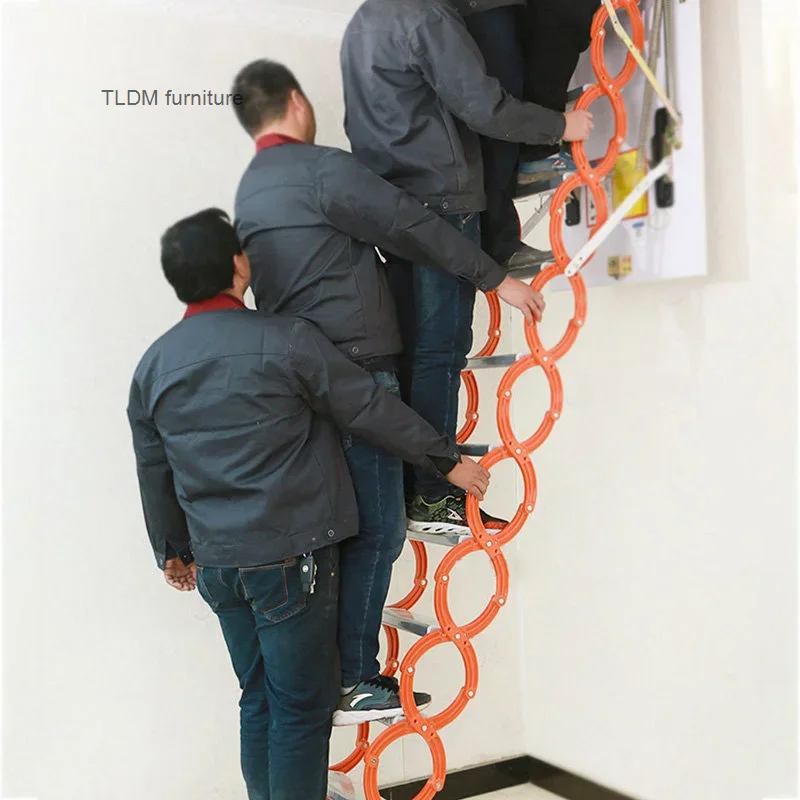 Двухслойная складная телескопическая стремянка простая домашняя лестница