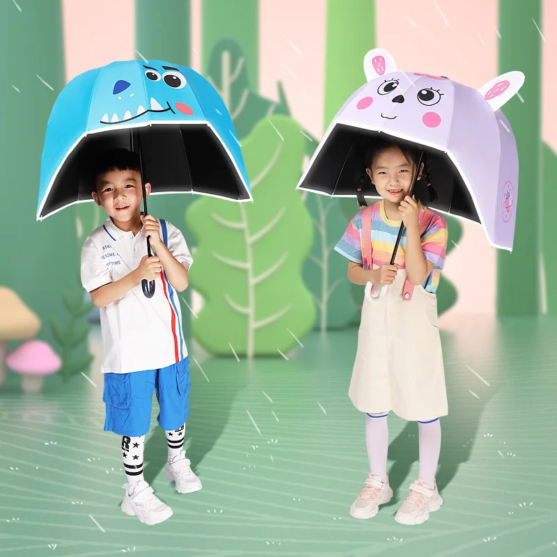

Safety Reflective Strips Primary School Children's Umbrella Sunshade Umbrella UV Protection Kindergarten Net Red Helmet Umbrella