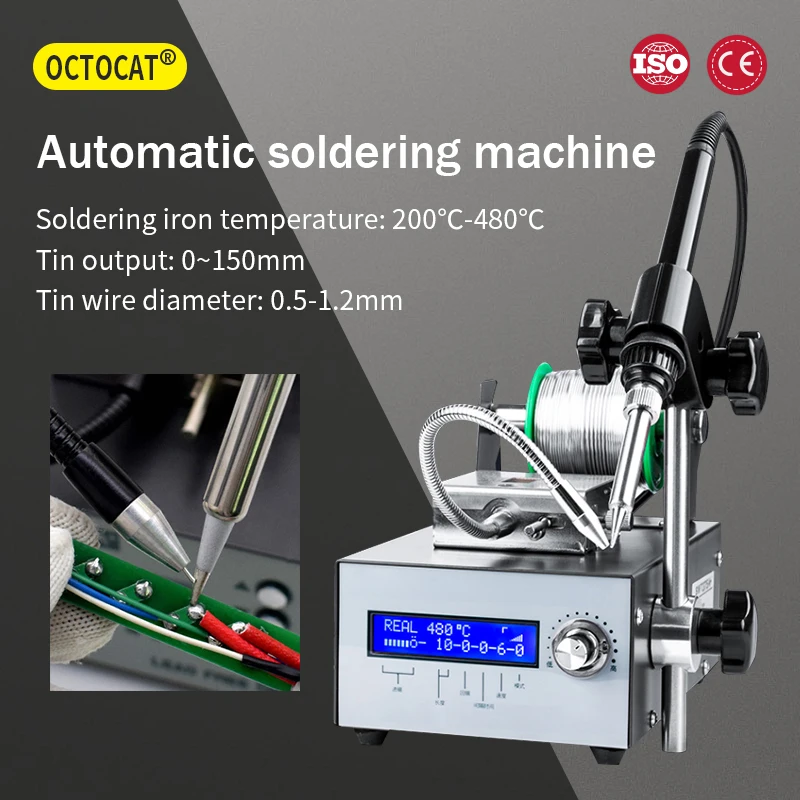 Semi-automatic Foot-operated Soldering Machine Multifunctional Electronic Welding Iron Spot Welder Tin OLED Digital Solder Iron