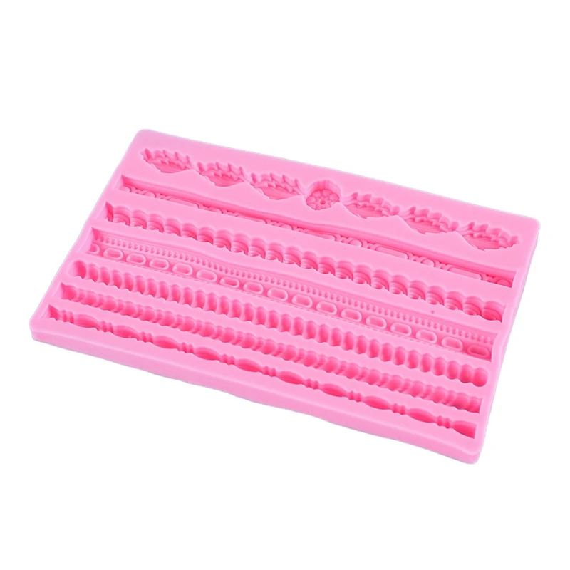 

3D Rope Strip Cake Lace Silicone Fondant Chocolate Mold Pearl Fried Dough Twist Mould For Cake Border Decoration