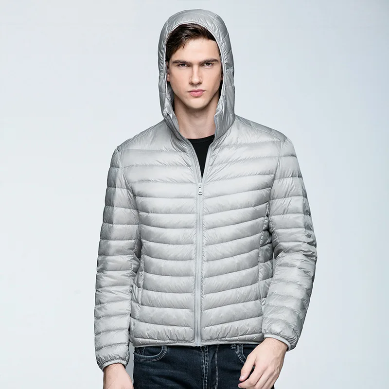 

Men's Winter Ultra Lightweight Packable Down Jacket Water and Wind-Resistant Autumn Breathable Coat Big Size Men Hoodies Jackets