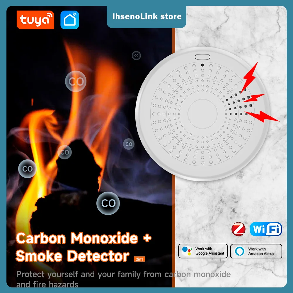 Умный Wi-Fi детектор дыма Tuya