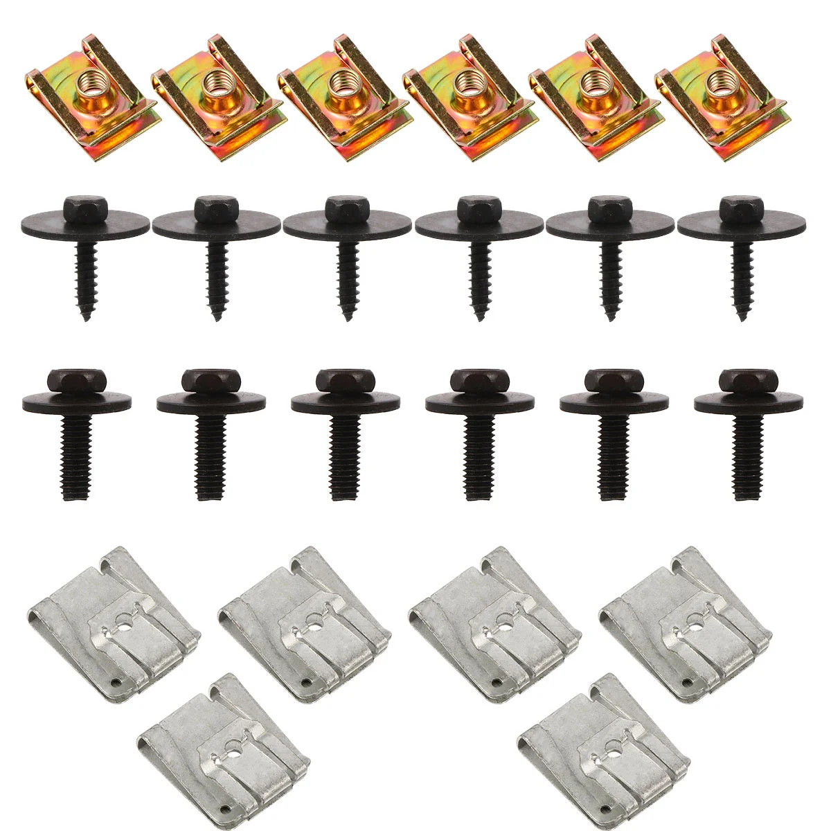 

24pcs Under Engine Cover Undertray Clips Screws Under Cover Random Color