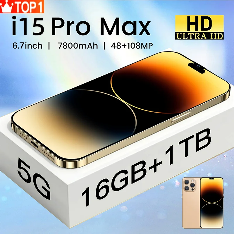

I15 Pro Max смартфон с 5,5-дюймовым дисплеем, ОЗУ 16 ГБ, ПЗУ 1 ТБ, 2023 мАч