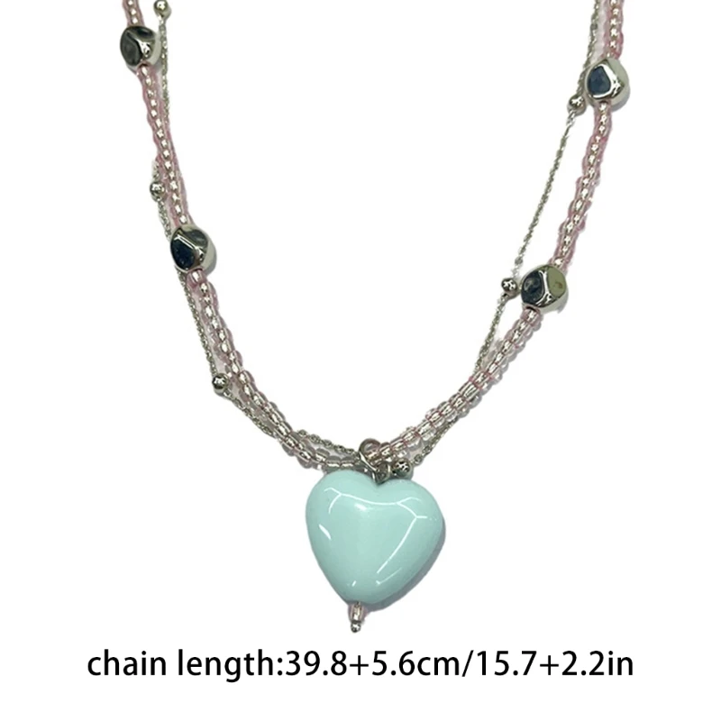 Нежное ожерелье с подвеской в ​​форме сердца повседневная одежда многослойная