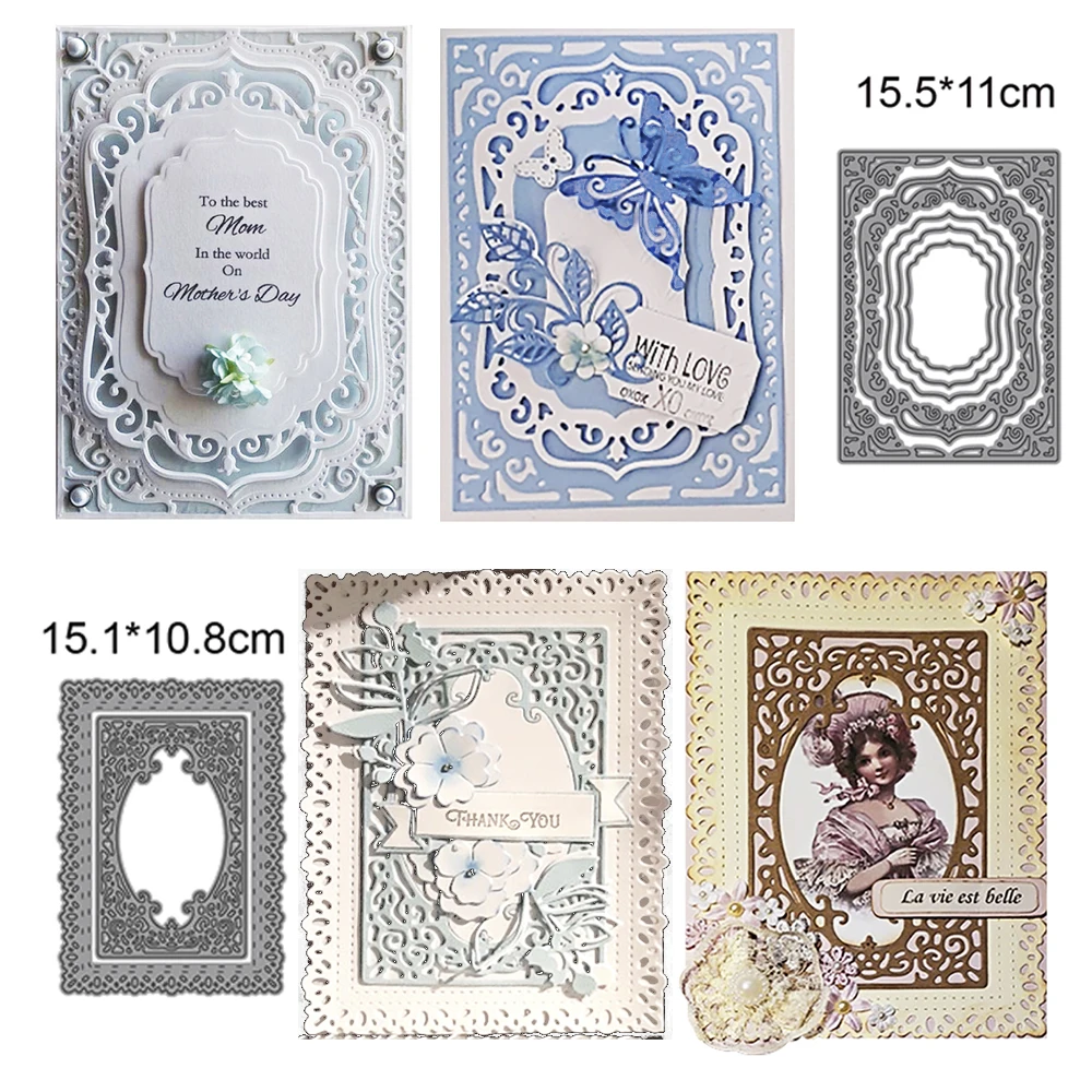 (2 Style)Base Frame Background 2022 New Arrivals Christmas Scrapbooking Metal Cutting Dies Stamps Decoration Embossed Album Card