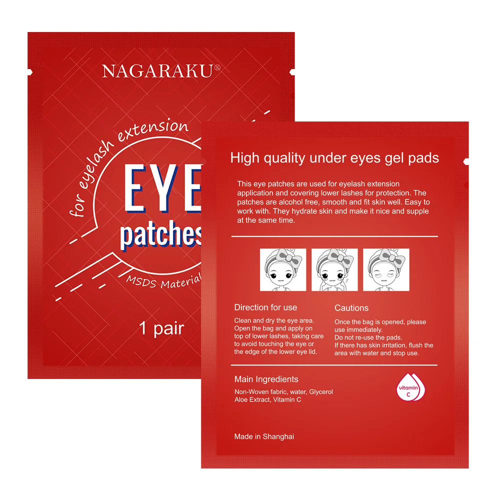 NAGARAKU 60 Pairs Eyelash Extension Eyepads Under Eyepads Gel Eyepads Hydrogel Eyepach Pack Makeup Tools Adhesive