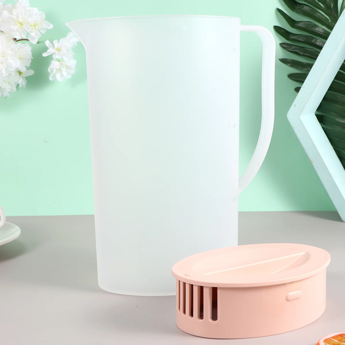 

Pitcher Water Plastic Kettle Tea Lid Beverage Jug Cold Pitchers Drink Coffee Lemonade Fridge Pot Jugs Ice Iced Scale Jar Hot