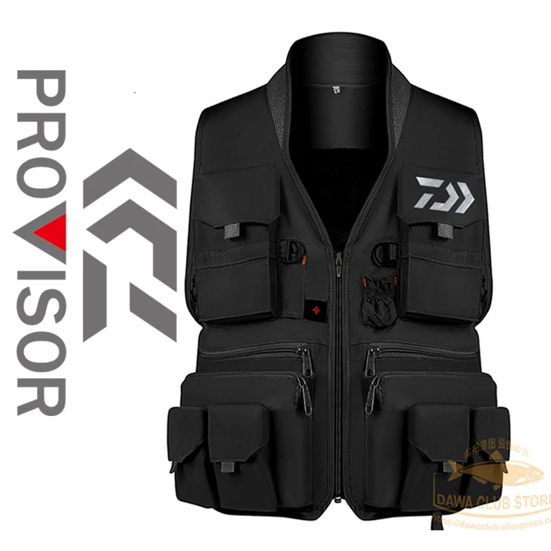 

2022 Dawa Fishing Vest Quick Dry Fish Night Reflection Vest Breathable Fishing Jacket Outdoor Survival Multi-pocket Fishing Vest