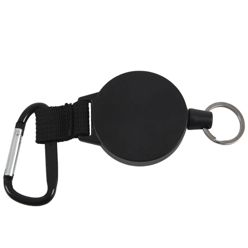 

10X Heavy Duty Retractable Key Chain & Badge Reel Holder Carabiner Clip - Swivel-Back Extractable - Great