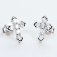 925 sterling silver cross stud earrings for women men d color moissanite diamond stud earrings women sparkling wedding jewelry