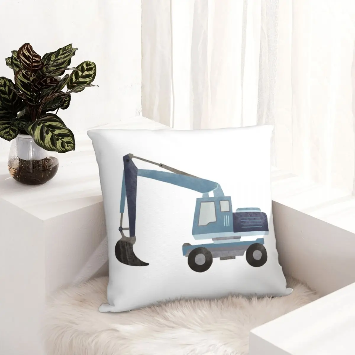 Синяя подушка для экскаватора Детская модель задняя детская кроватка милый