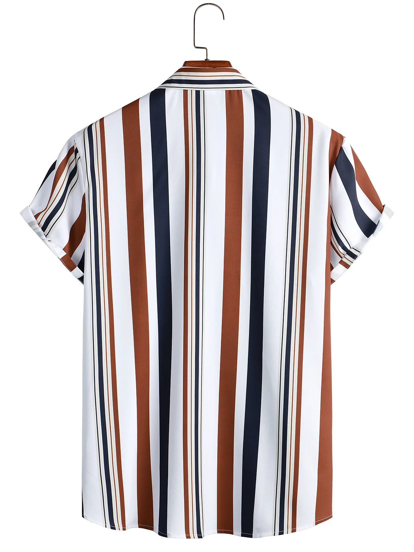 Men's Casual Shirt Button Up Stripe Lapel Shirts For Men Short Sleeve Men Tops Holiday Daily Shirts