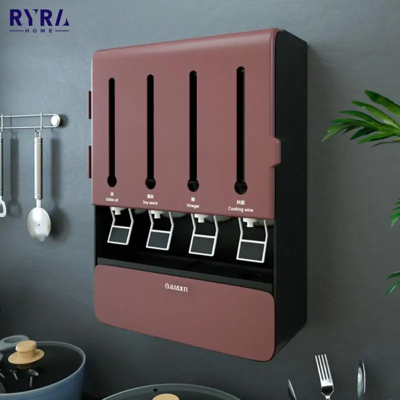 

Кухонная настенная стойка для специй, многофункциональная коробка для бутылок большой емкости для приправ, стеллажи для соли, перца, специй...