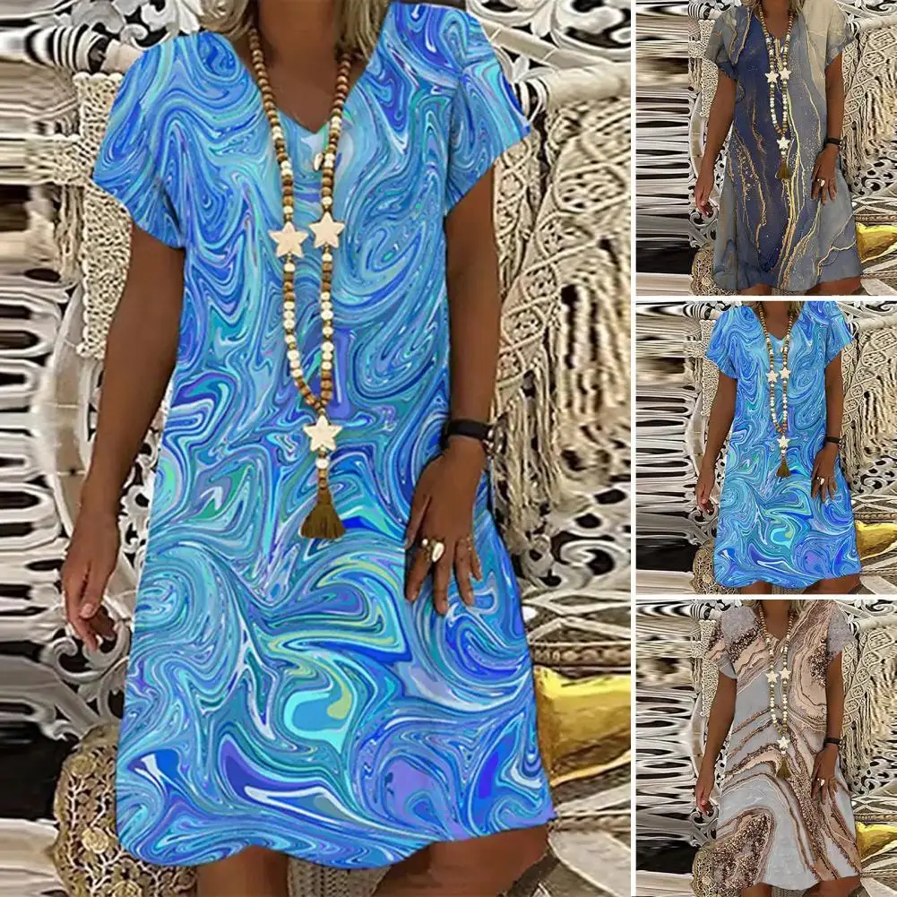 

Платье-мини женское летнее из полиэстера, с коротким рукавом