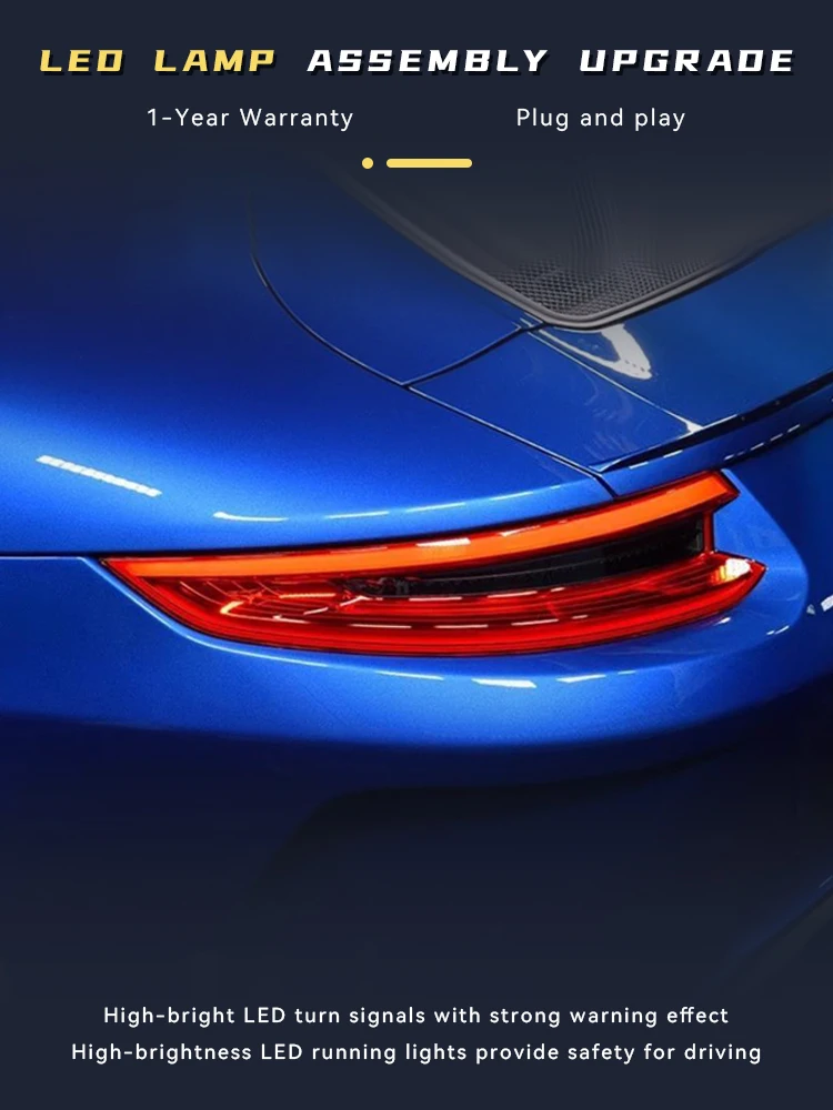 2 шт. авто фонари для Porsche 911 2012-2015 гг. Задний фонарь Модифицированный DRL задний