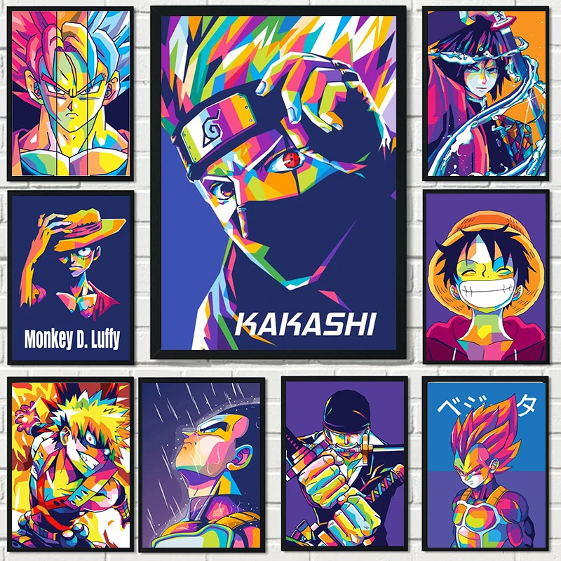 

One Piece Japanese Naruto Drgon Ball Anime Pop Art Poster Wall Art Decoration Canvas Painting Cuadros Mural Home Kids Room Decor
