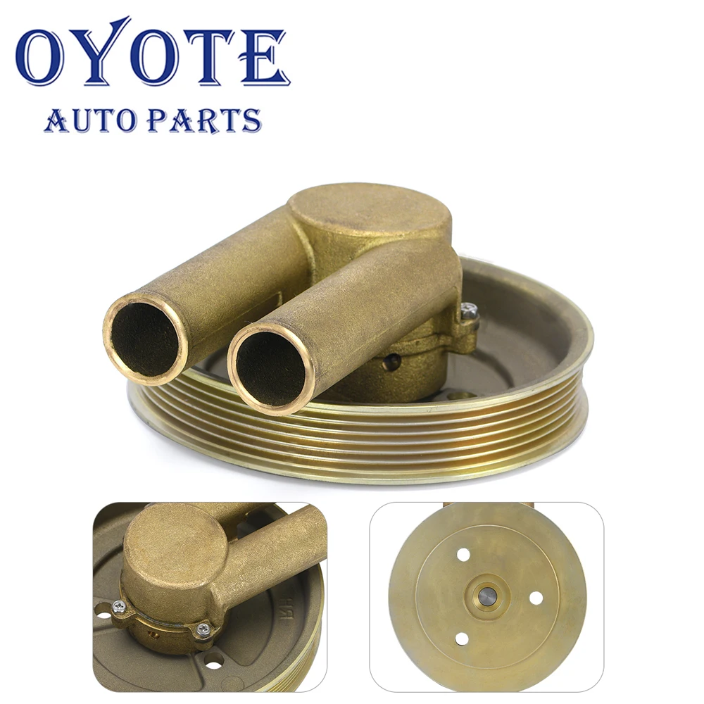 

OYOTE 21214599 Raw Sea Impeller Water Pump with Serpentine Pulley Replace 3812693 3862482 3857202 for Volvo Penta 3.0 4.3 5.0