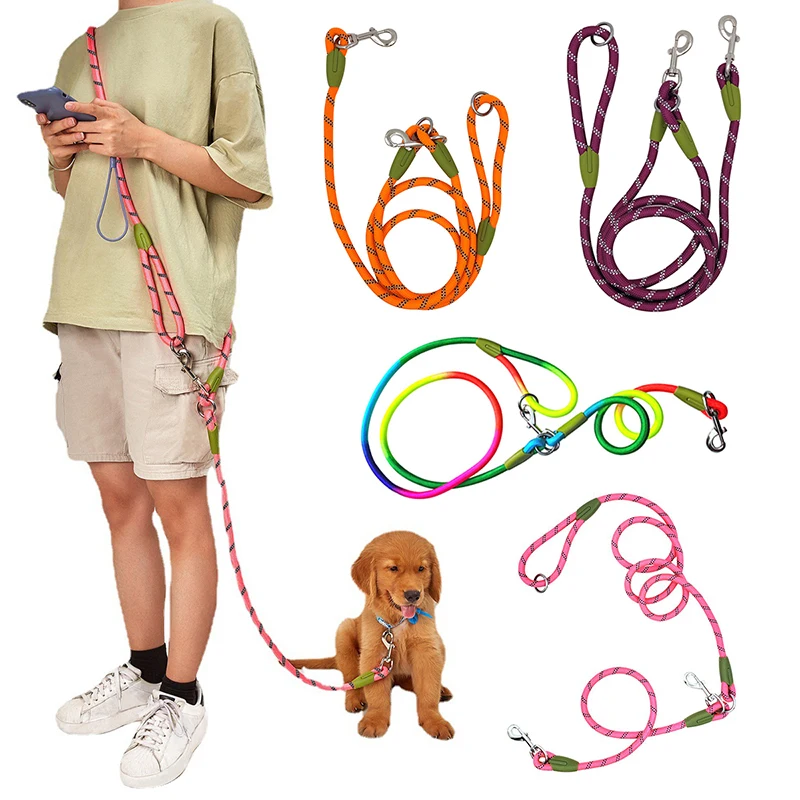 

Светоотражающий нейлоновый поводок для собак, веревка со свободными руками, свинцовый ремень для тренировок на открытом воздухе, для бега, ...