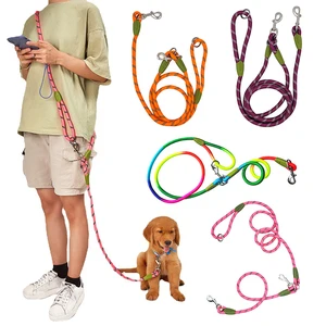 Free Hands Dog Leash Rope Nylon Reflective Pet Lead Belt Outdoor Training Running Shoulder Straps for Small Large Dogs Stuff