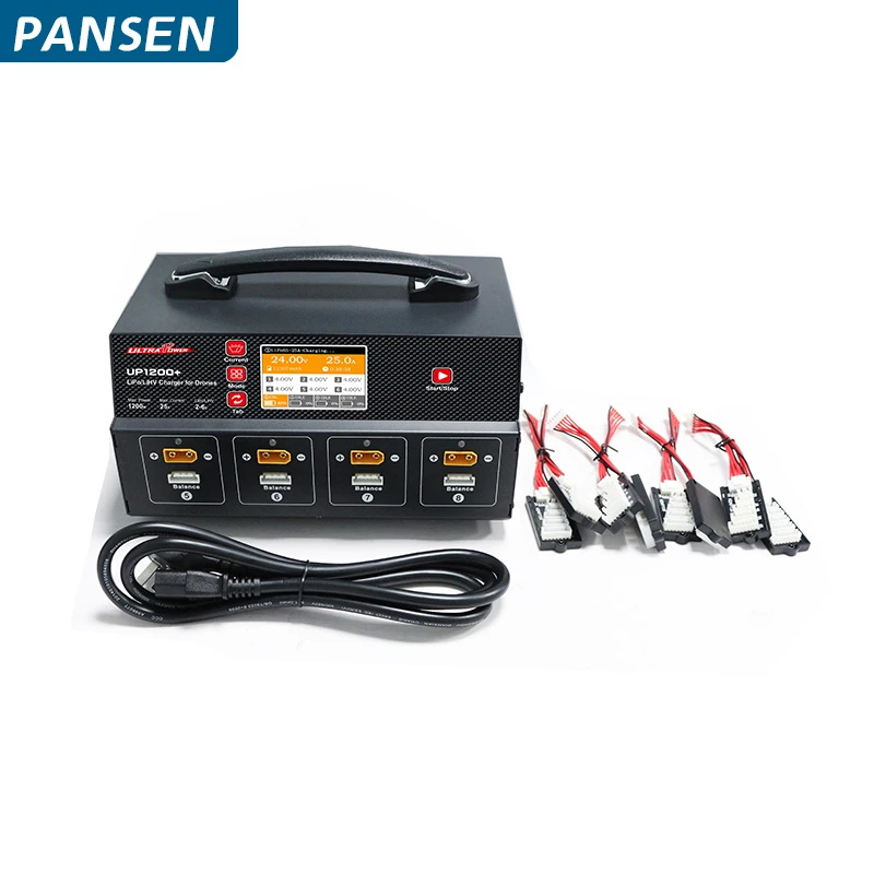 Устройство для быстрой зарядки беспилотных летательных аппаратов/сельскохозяйственных дронов Ultra Power UP1200 + 25A с дисплеем для 8 каналов 2-6S LiPo LiHV аккумулятор