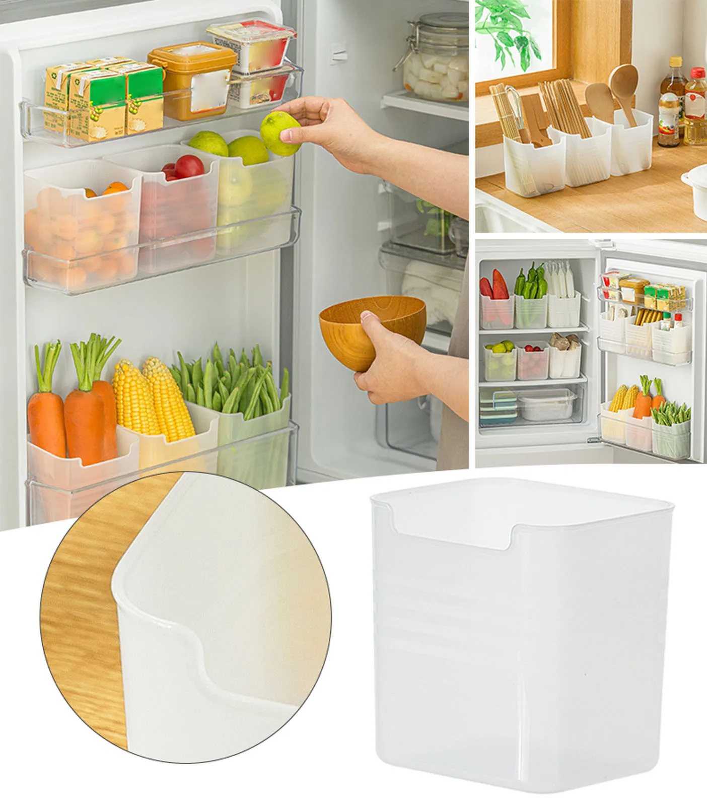 

Refrigerator Side Door Storage Box Refrigerator Food Food Sorting Box Fresh Keeping Box Kitchen Kitchen Containers for Counter