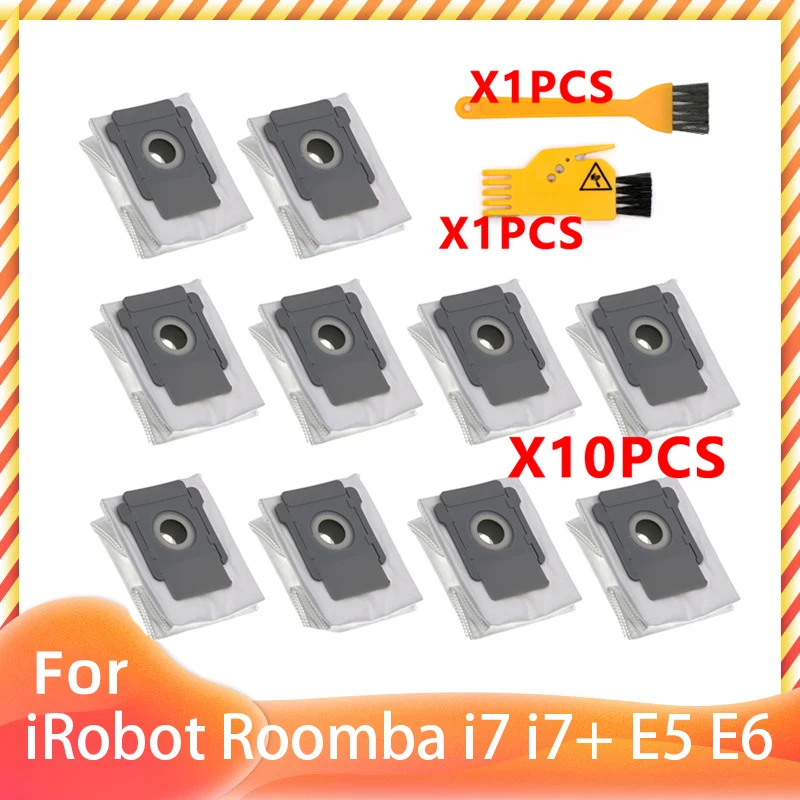 

10 Pcs for irobot Roomba i7 i7+ Plus E5 E6 Robot Vacuum Cleaner Dust Bag Filter Bags Robotic Vacuum Cleaner Bag Accessories