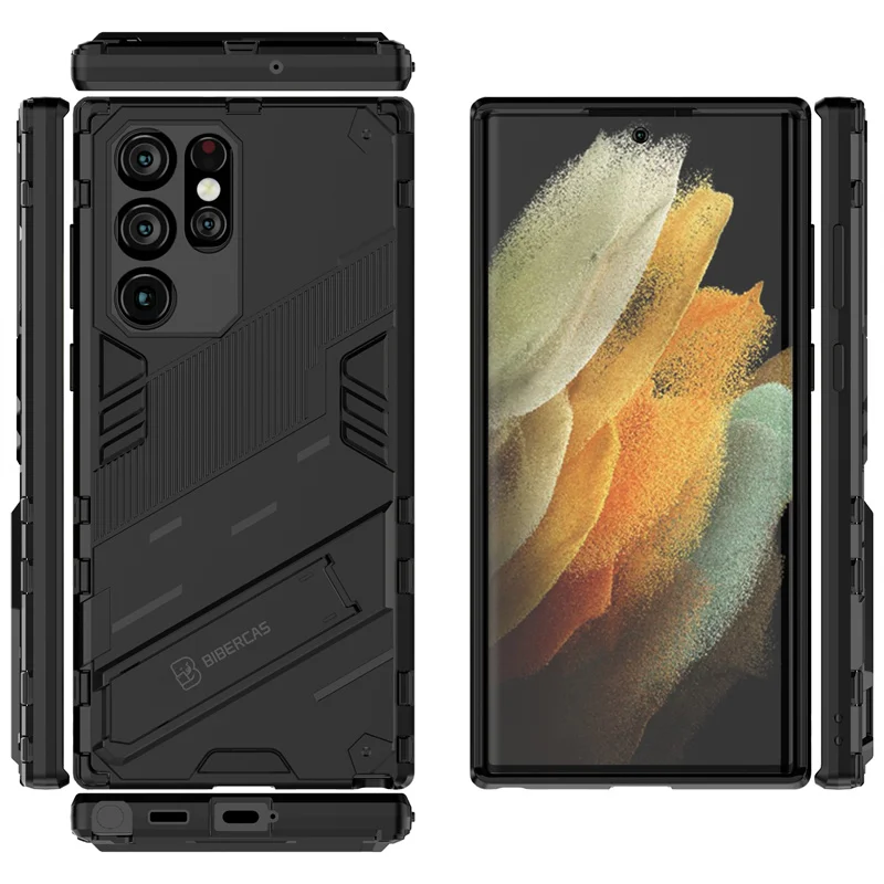 Holder Cover For Samsung Galaxy S21 Ultra Case For Samsung S21 Ultra Capas Shockproof Bumper Cover For Samsung S21 Ultra Fundas