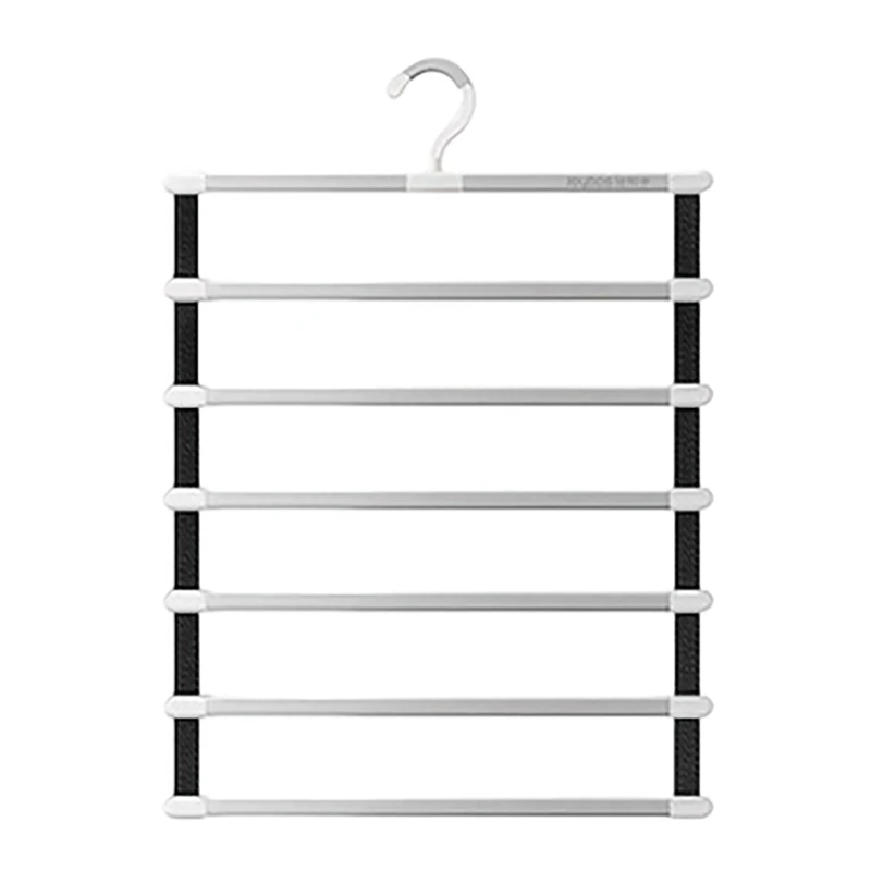 

2X 6 Layers Pants Hangers Space Saving Trouser Storage Racks Home Closet Wardrobe Multi Layer Pants Rack