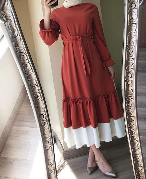 мусульманские платья платье женское летнее2022 Арабская туника Повседневная