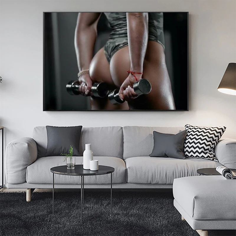 Сексуальный Бодибилдинг девушка фитнес спорт холст картины тренажерный зал