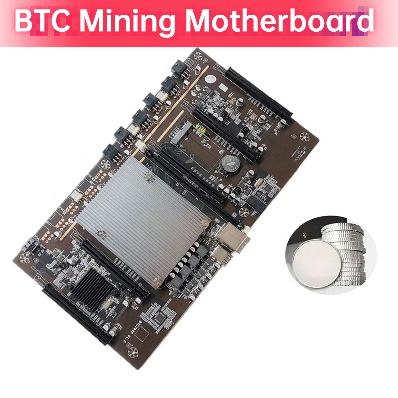 

HOT-BTC Mining Motherboard BTC79X5 V1.0 LGA 2011 DDR3 Supports 32G 60mm Pitch Support RTX3060 Graphics Card for BTC Miner