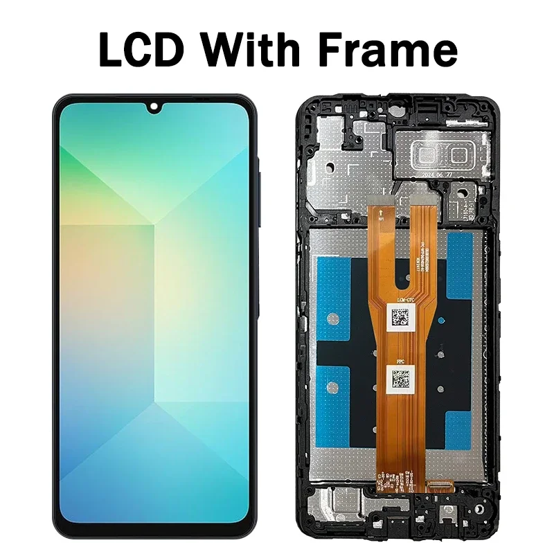 Фото Экран дисплея A06 с рамкой для Samsung A06 A065 SM-A065F SM-A065M Дисплей с цифровым преобразователем сенсорного экрана в сборе №5