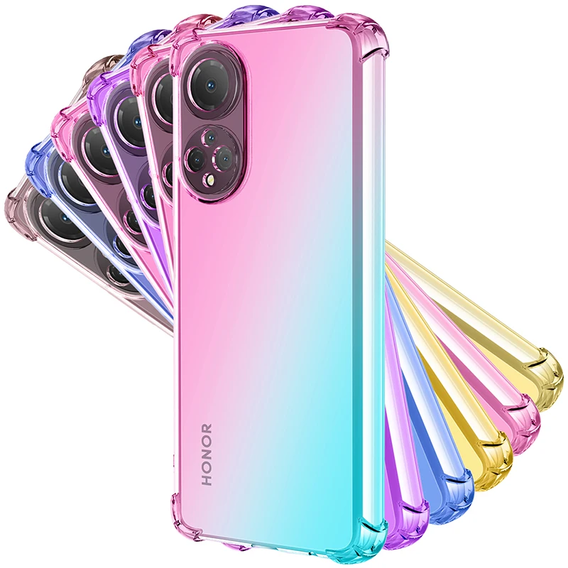 

Case for Honor X7 X8 X9 X10 X6 S 9X 8X 9S 8S 9C 9A 10X A Lite ,Clear Cute Gradient Slim Anti Scratch Flexible Shockproof Cover